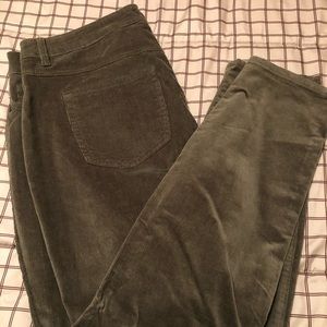 Women’s corduroy dress pants, olive green sz 20w